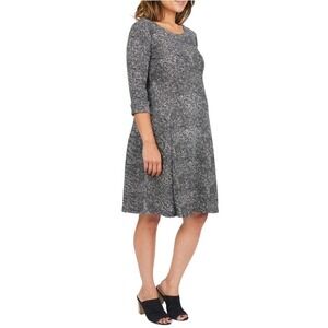 NOM‎ Maternity Dress Womens Size XS Blue Textured Tweed Fit & Flare Mini